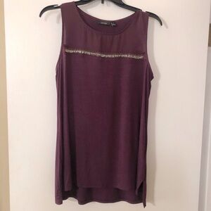 NWT Apt. 9 women’s embellished tank top - color Empire Purple - size small